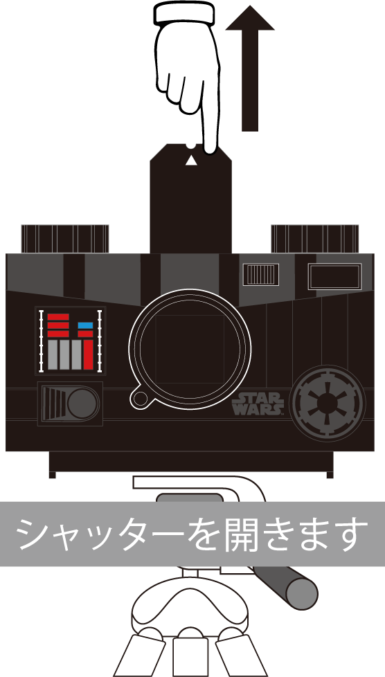 トイカメラ撮影方法 2.シャッターを開きます