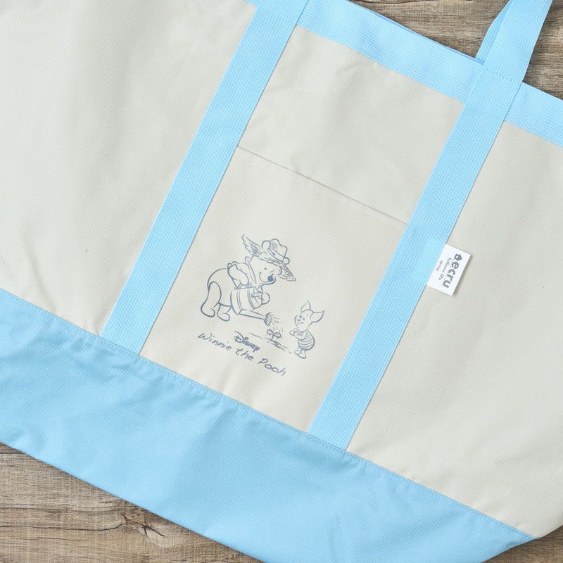 ディズニー くまのプーさん プー ピグレット トートバッグ バッグ トート エクル フルネスライフ BIG 大きい 水色 ブルー
