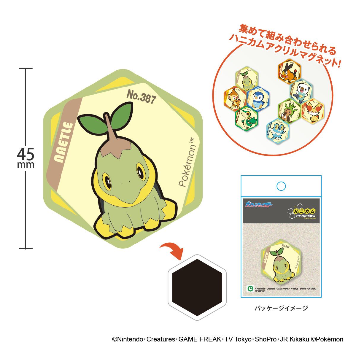 ポケットモンスター ハニカムアクリルマグネット vol.7 サイズ