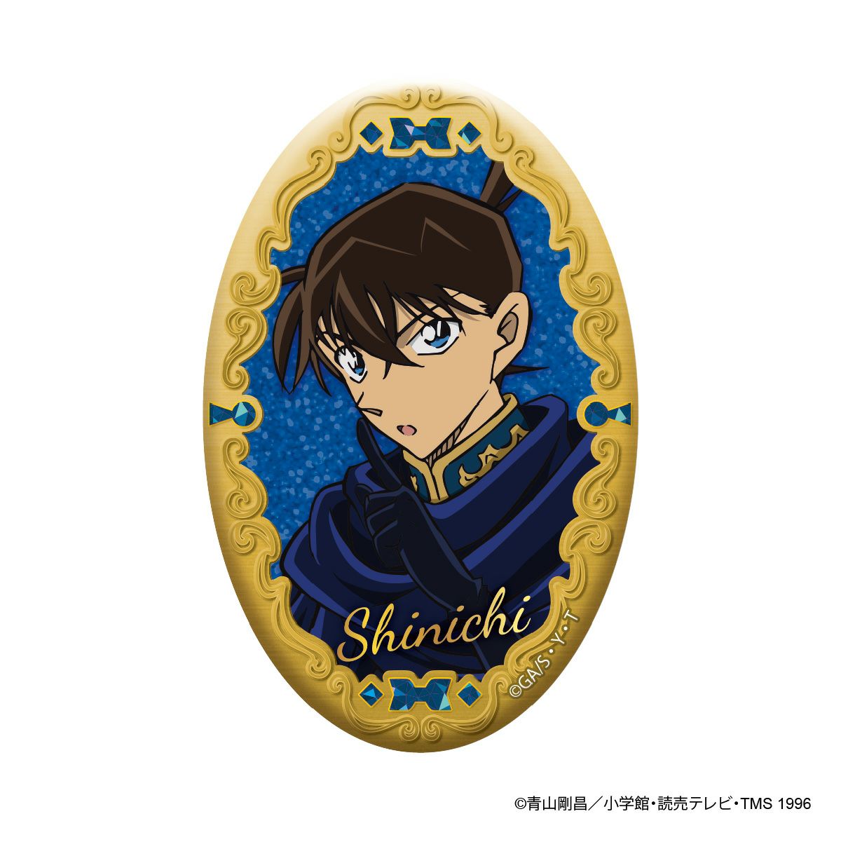 名探偵コナン オーバル缶バッジ（工藤新一）