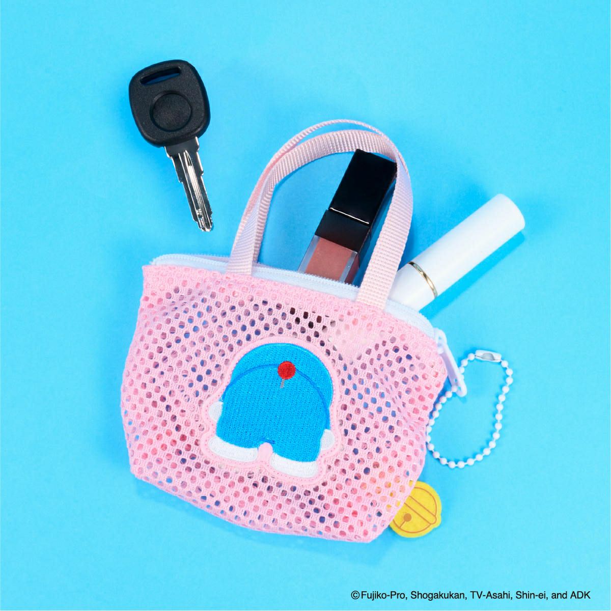 ドラえもん メッシュ ミニチュアバッグボールチェーン ピンク